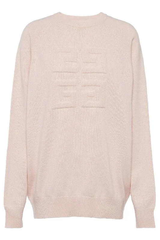 4G Sweater- Blush Pink Seamless Knitted Crochet