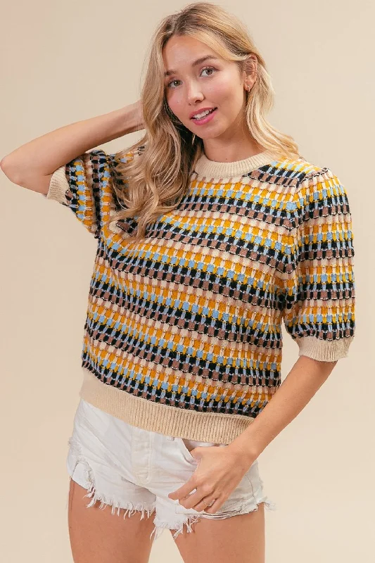 BiBi Multi Color Half Sleeve Sweater Elasticated Padded Insulated