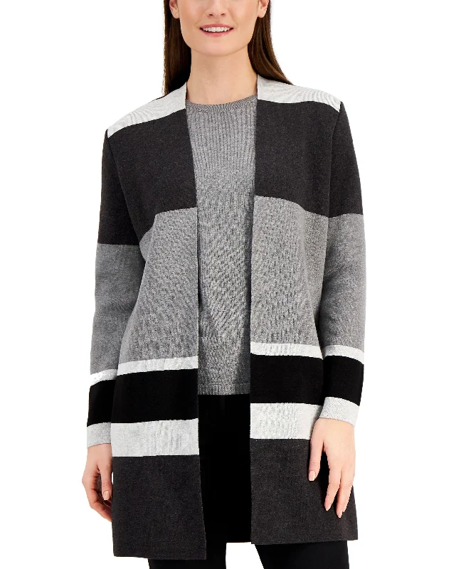 Kasper Linear Sweater Topper Collared Crew Neck Turtle Neck