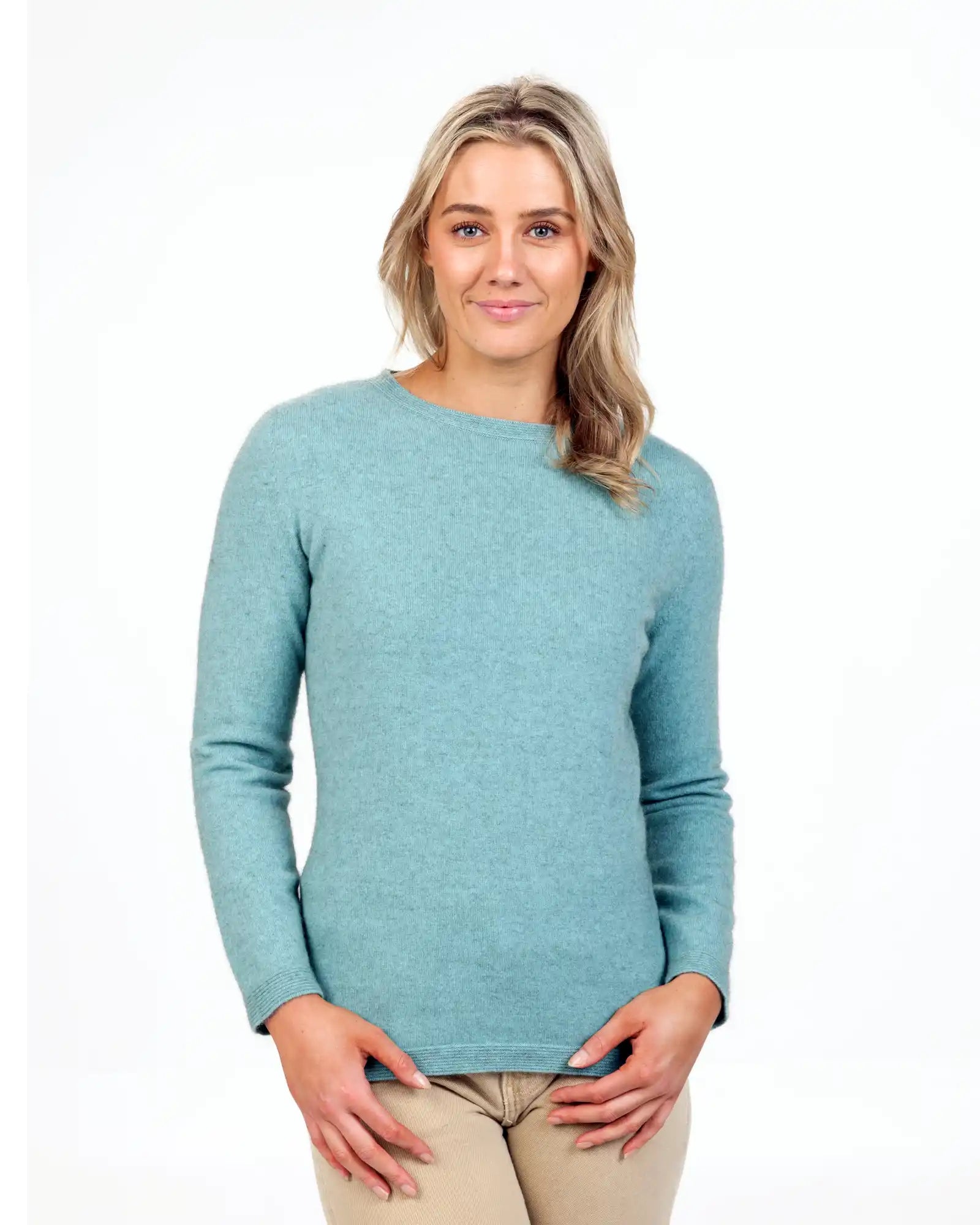 Topaz Women's Crew Neck Sweater - NB682 Cotton Fabric Linen Fabric Terry Fabric