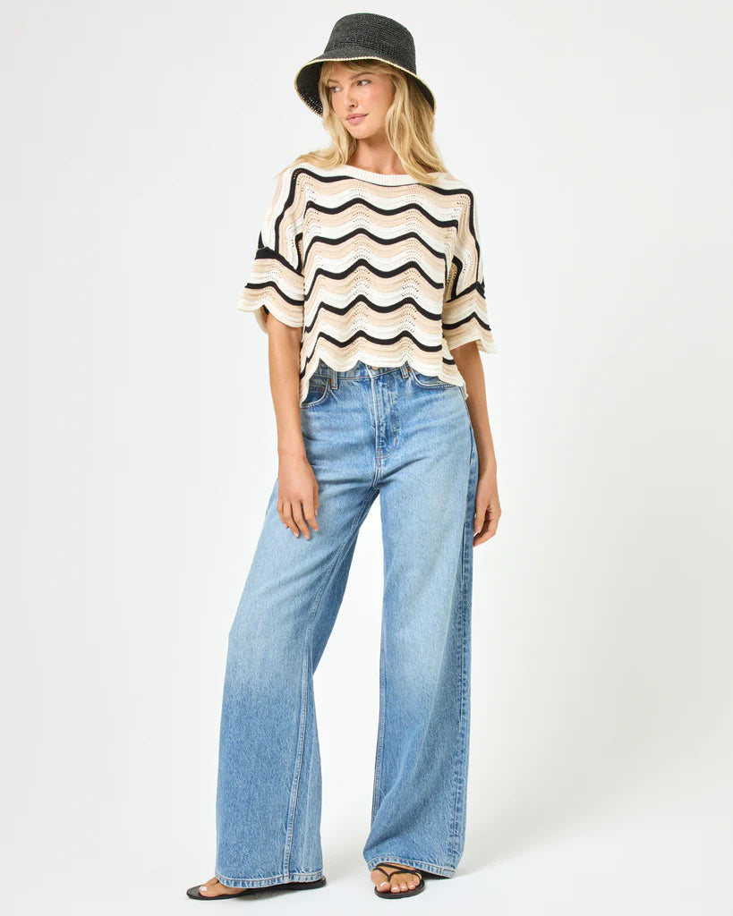Make Waves Sweater - Costa Nova Waves Striped Floral Plaid