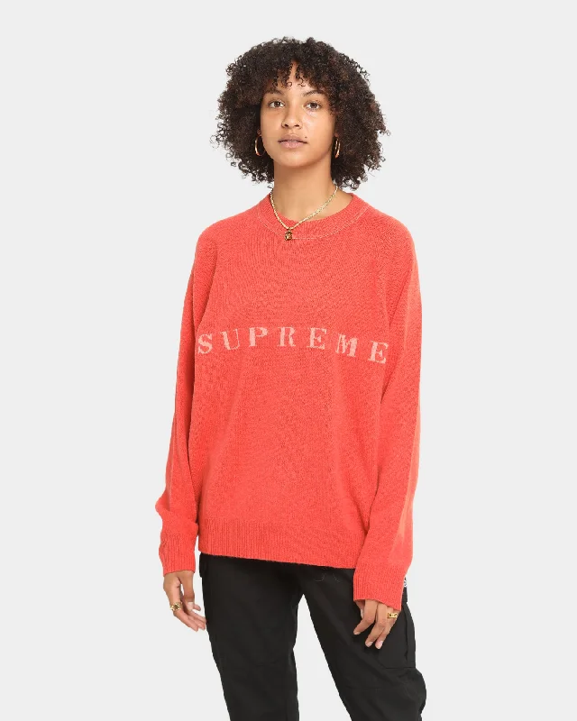 Supreme Stone Washed Sweater Red Fleece Sweater Nylon Polyester
