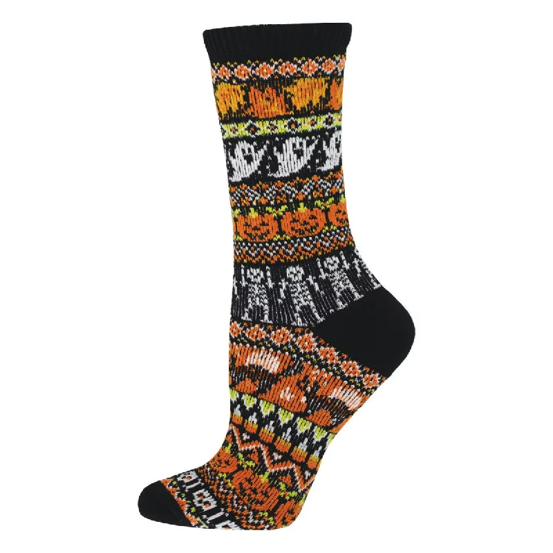 OOS_Women's Spooky Season Sweater Crew Terry Terry Cloth Terry Knit